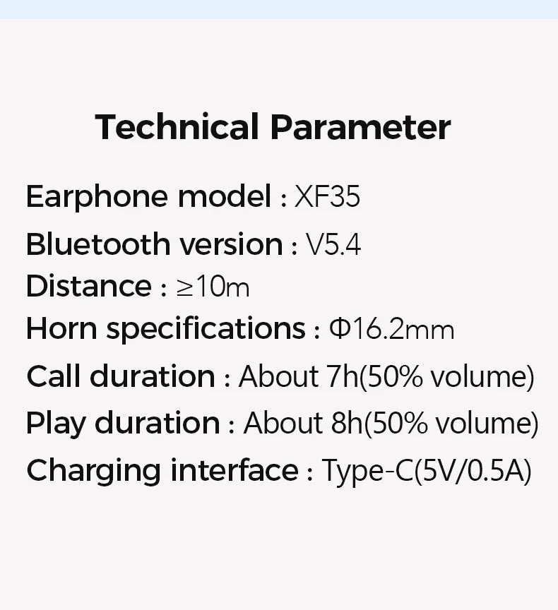 Bluetooth Headphones ERAZER XF35 Full HD Display Wireless Earphones Translation Earbuds Clear Sound Quality 400mAh Charging Case