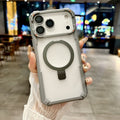 Rugged Shockproof Metal Magnetic Case For iPhone 17 Air 16 15 14 13 12 Pro Max Plus Holder With Camera Glass Ring Armor Cover