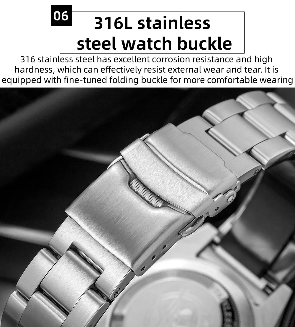 ADDIESDIVE NEW Diver Watch For Men Top Brand Waterproof Luminous Quartz Wristwatch Green/Red/Orange Dial Stainless Steel Watches