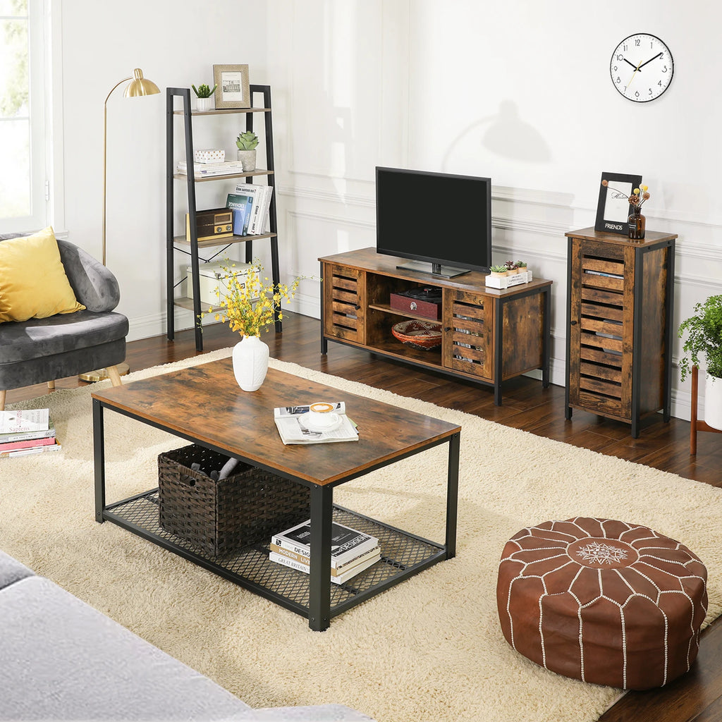 VASAGLE Lowboard TV wardrobe, 2 cabinets and 2 shelf levels, width 110cm