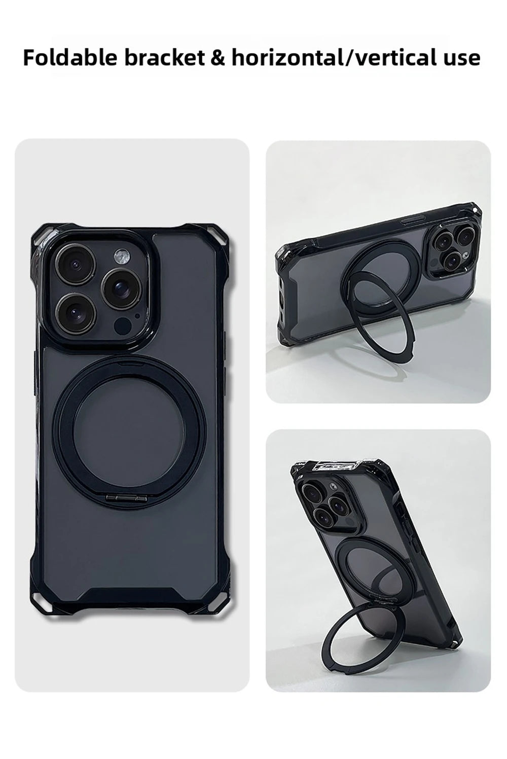 Crossbody Lanyard Strap Holder Phone Case For iphone 17 Air 16 15 14 Plus 13 12 11 Pro Max 16E For Magsafe Magnetic Stand Cover