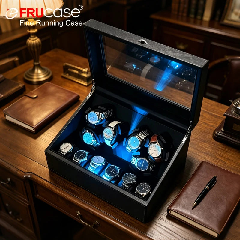 FRUCASE PU Watch Winder for automatic watches automatic winder 6 watches