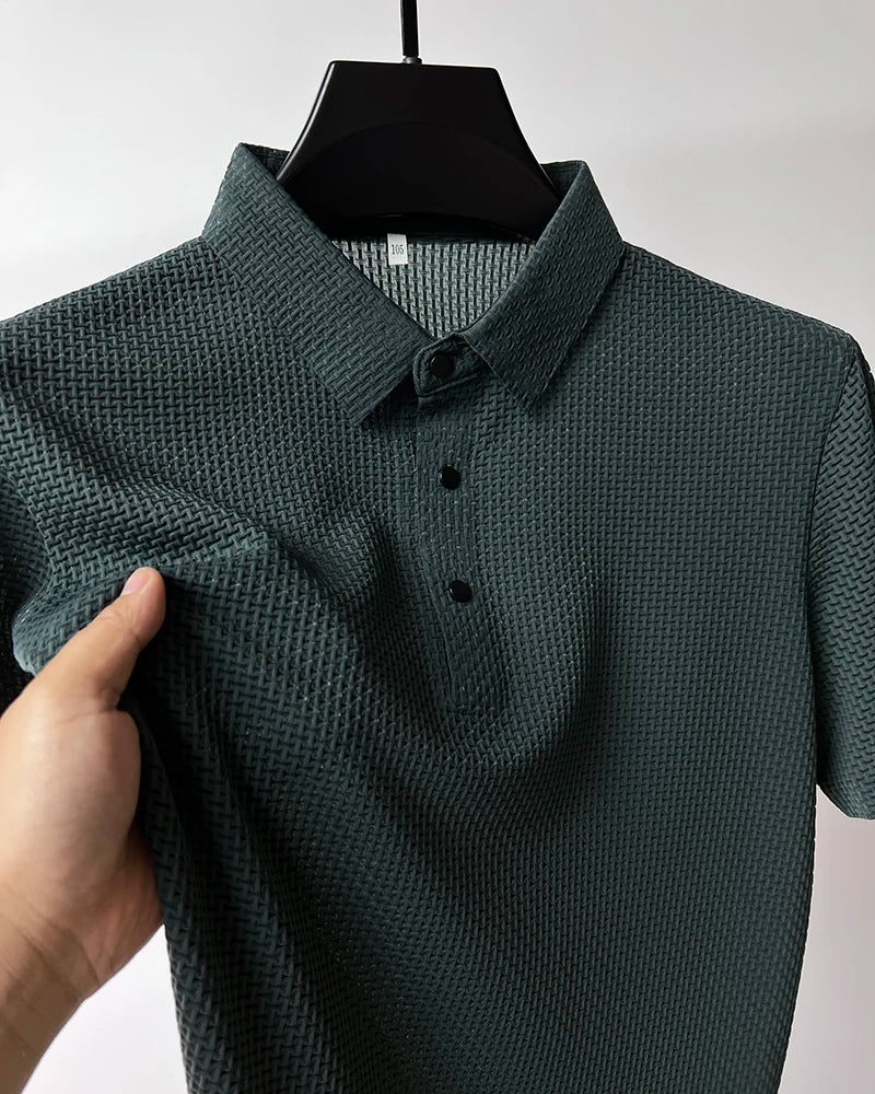 2023 M-4XL Summer New Men's Short Sleeve T-shirt Cool and Breathable POLO Shirt Business Casual Sweat-absorbing Top