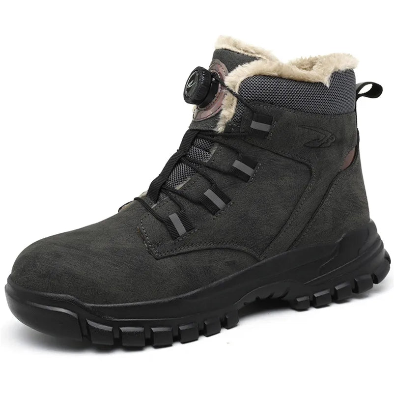 comfortable safety shoes for men high waterproof work shoes non-slip safety boots rubber outsole working sneakers with metal toe