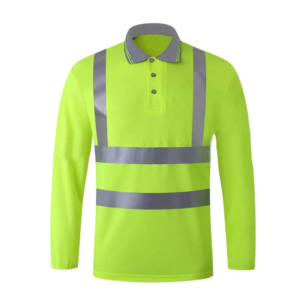 Reflective Safety T-Shirt 360 Degree Reflective Zones High Visibility Long Sleeves Outdoor Construction Worker Top for Night