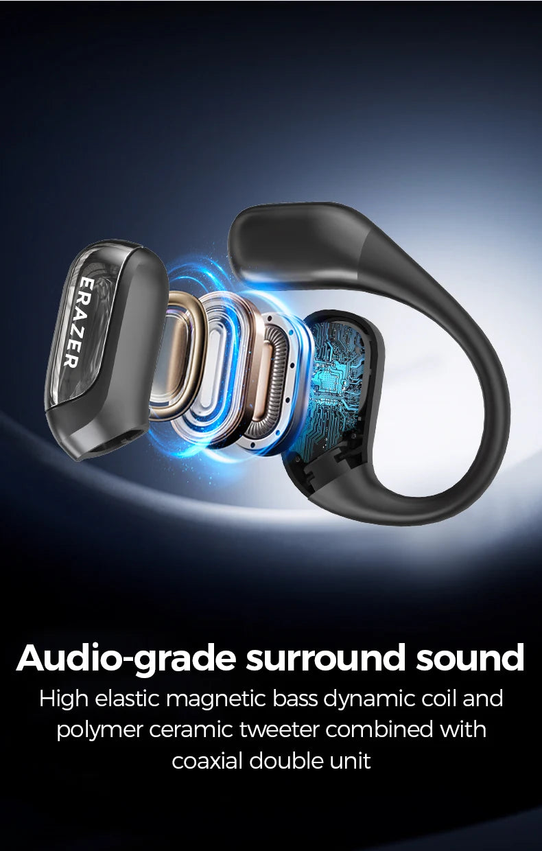 Bluetooth Headphones ERAZER XF35 Full HD Display Wireless Earphones Translation Earbuds Clear Sound Quality 400mAh Charging Case