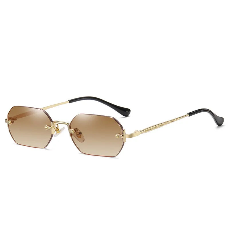 SHAUNA Gothic Rimless Sunglasses Retro Punk Gradient Shades UV400
