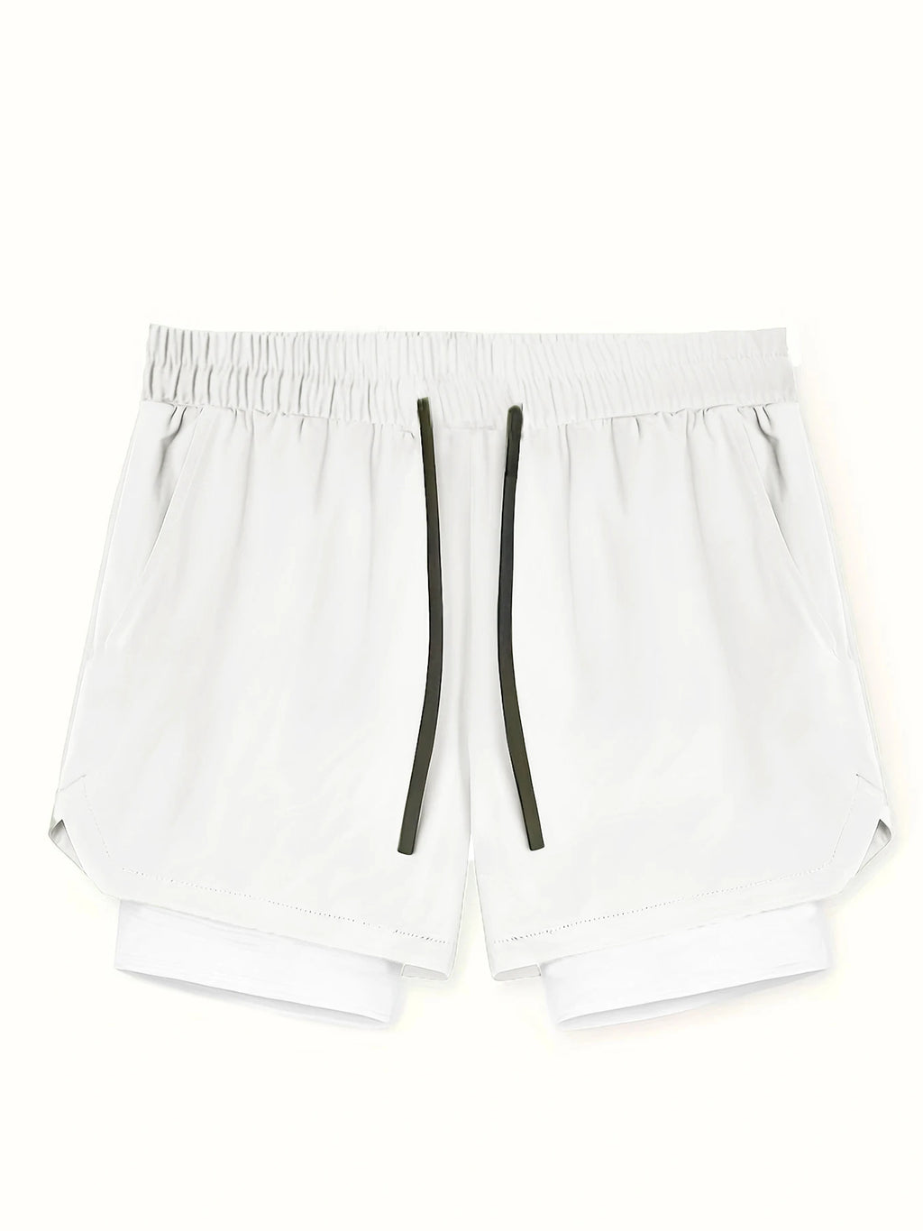 Sports shorts for men, double layered, quarter quick drying, elastic basketball, running training equipment, deep squat fitness,