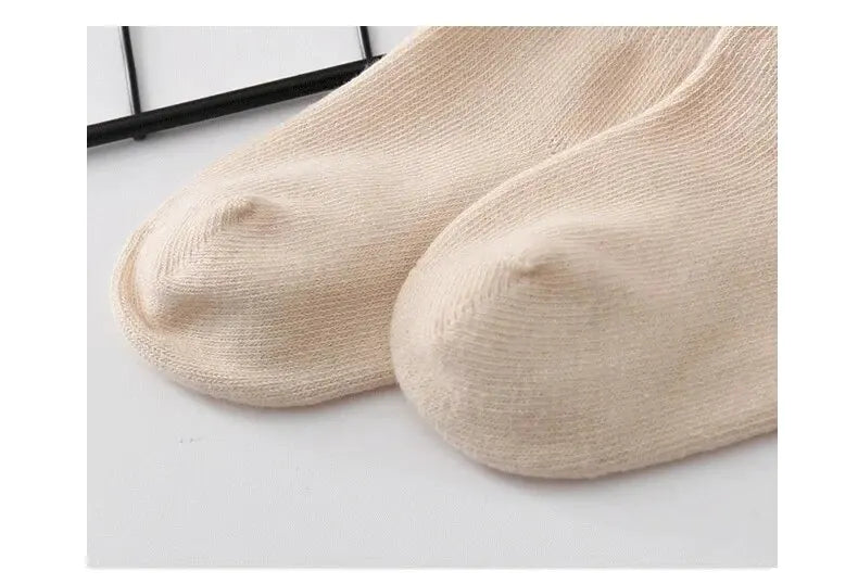 Baby Girls Lace Knee High Socks – 3 Pairs Frilly Ruffle Cotton Long Socks for Newborns & Infants