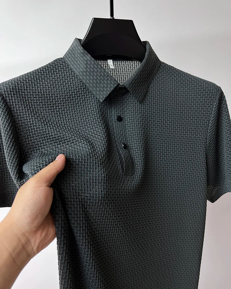 2023 M-4XL Summer New Men's Short Sleeve T-shirt Cool and Breathable POLO Shirt Business Casual Sweat-absorbing Top