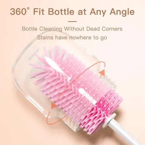 360° Silicone Baby Bottle Cleaning Brush Set 3-in-1 – Bottle, Pacifier & Straw Cleaner