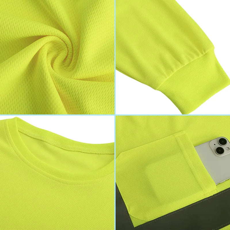 Long Sleeve Breathable T Shirt for Work Warehouse Construction Workwear Shirts Man Workshop Clothes