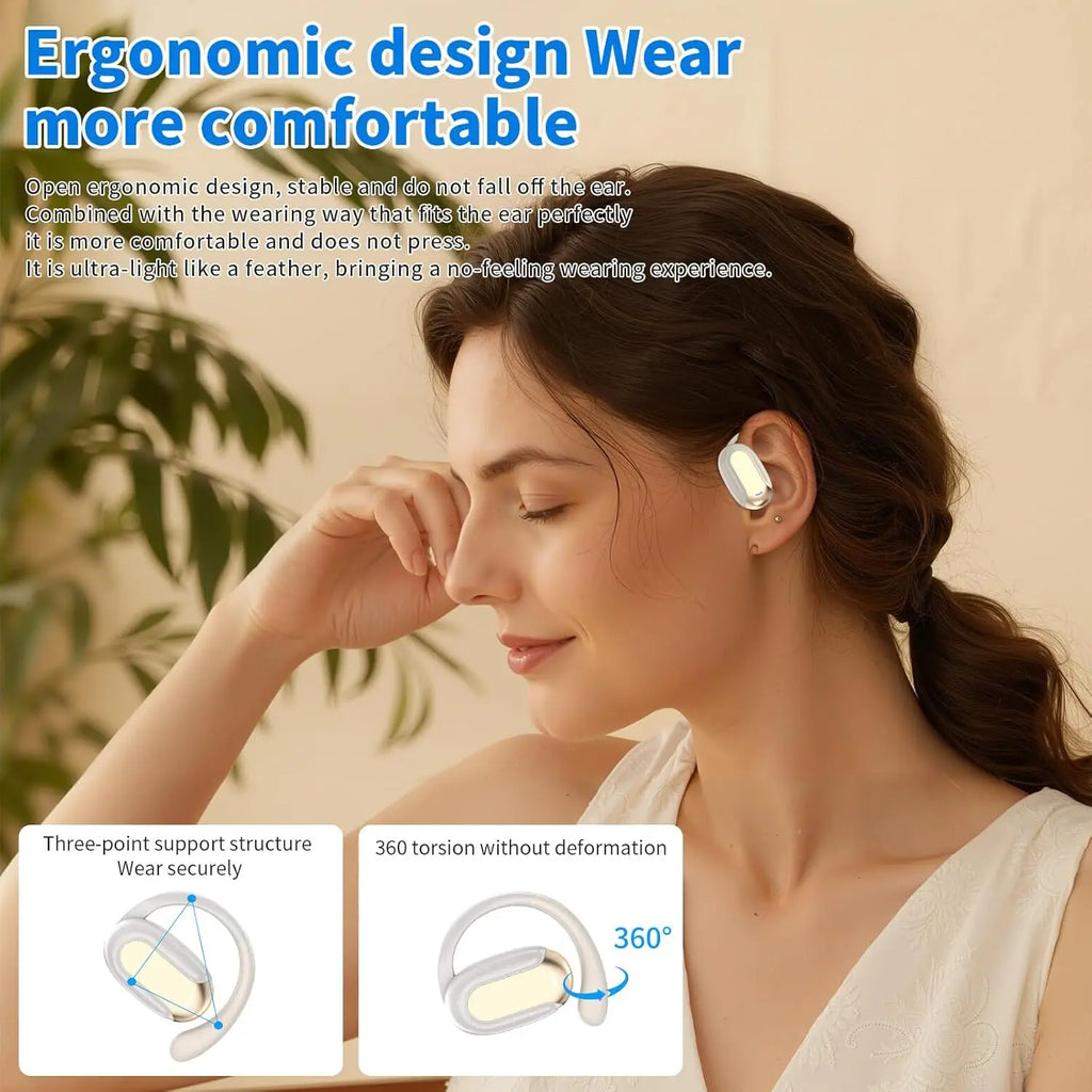 138 Language Translator Earbuds AI Translation Real Time Translating Earbuds Open Ear with 90H Playtime for Travel Business