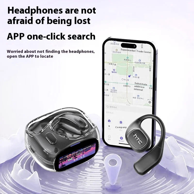 HTC AI Translation Earphones Microsoft Model High Definition Screen 48H long Battery Endurance Wireless Bluetooth Office Gift