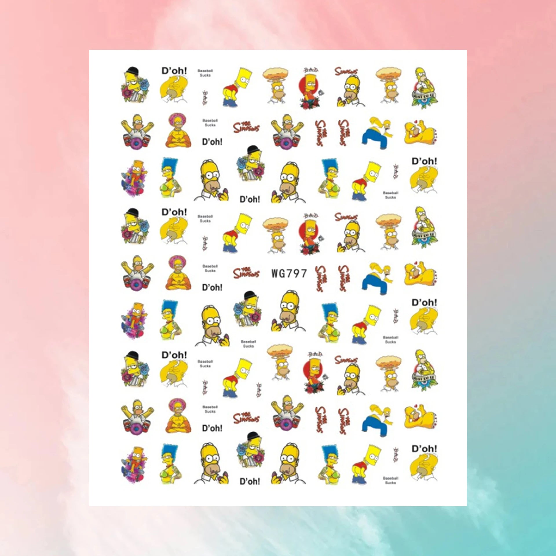 Disney Cartoon Adhesive Nail Stickers Nail Decorative Decals Nail Sliders Stitch Mickey 3D Stickers Press on Nails