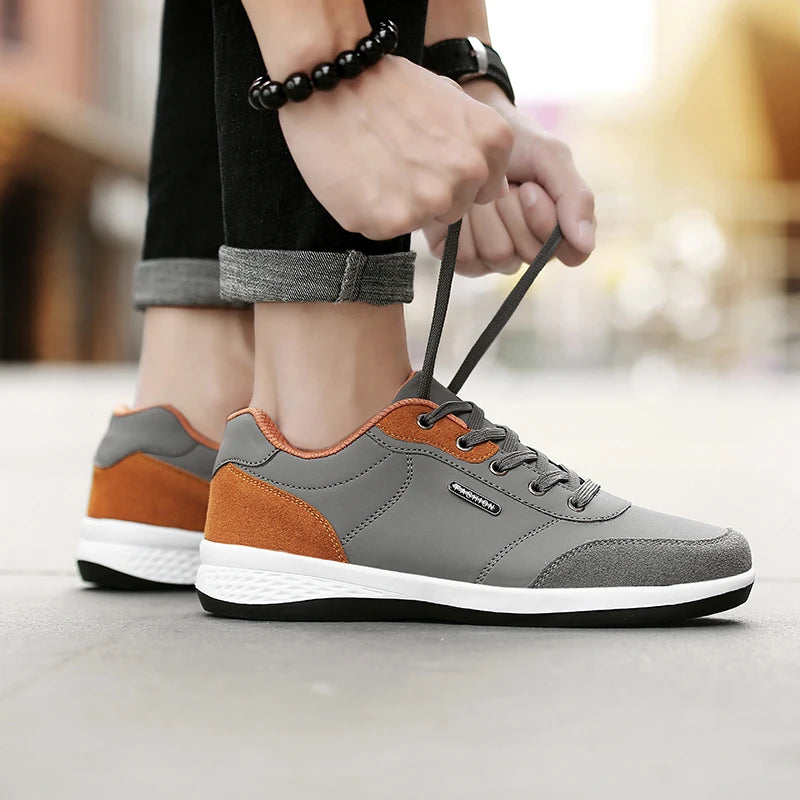 Pu Leather Men Shoes Sneakers Trend Casual Skateboarding Shoes Male Sneakers Non-slip Footwear Men Vulcanized Shoes Men Sneaker