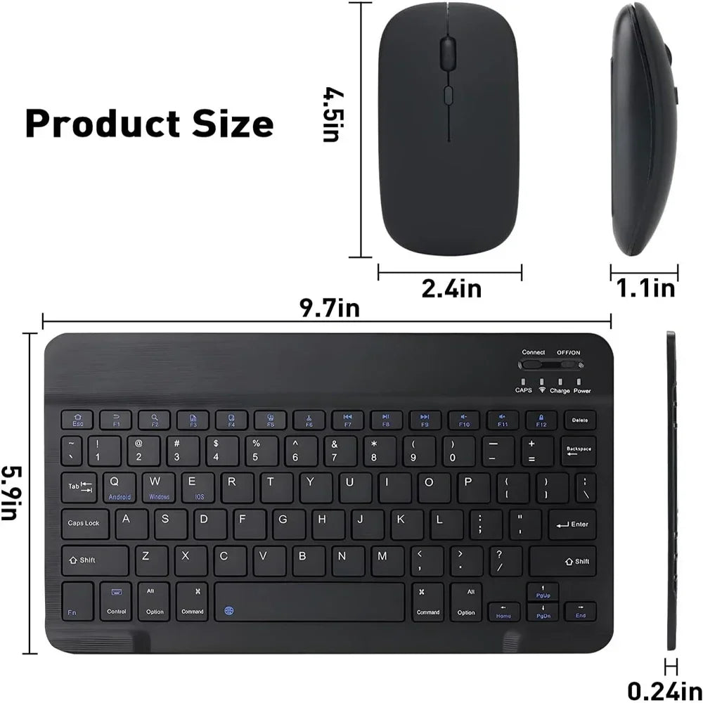 10 lnch  Wireless  Bluetooth Mini Keyboard For ios Phone Tablet Portable Bluetooth Keyboard and Mouse