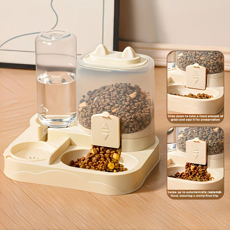 2-in-1 Large Pet Feeder & Water Dispenser – Food & Water Bowl Combo