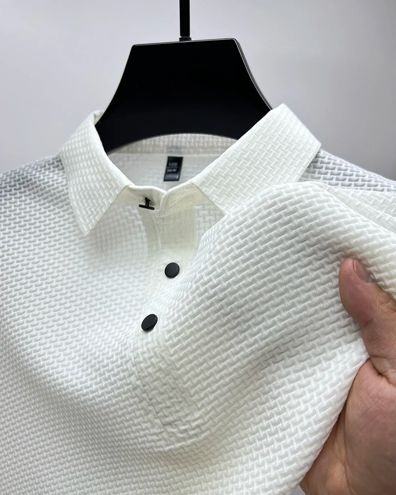 2023 M-4XL Summer New Men's Short Sleeve T-shirt Cool and Breathable POLO Shirt Business Casual Sweat-absorbing Top