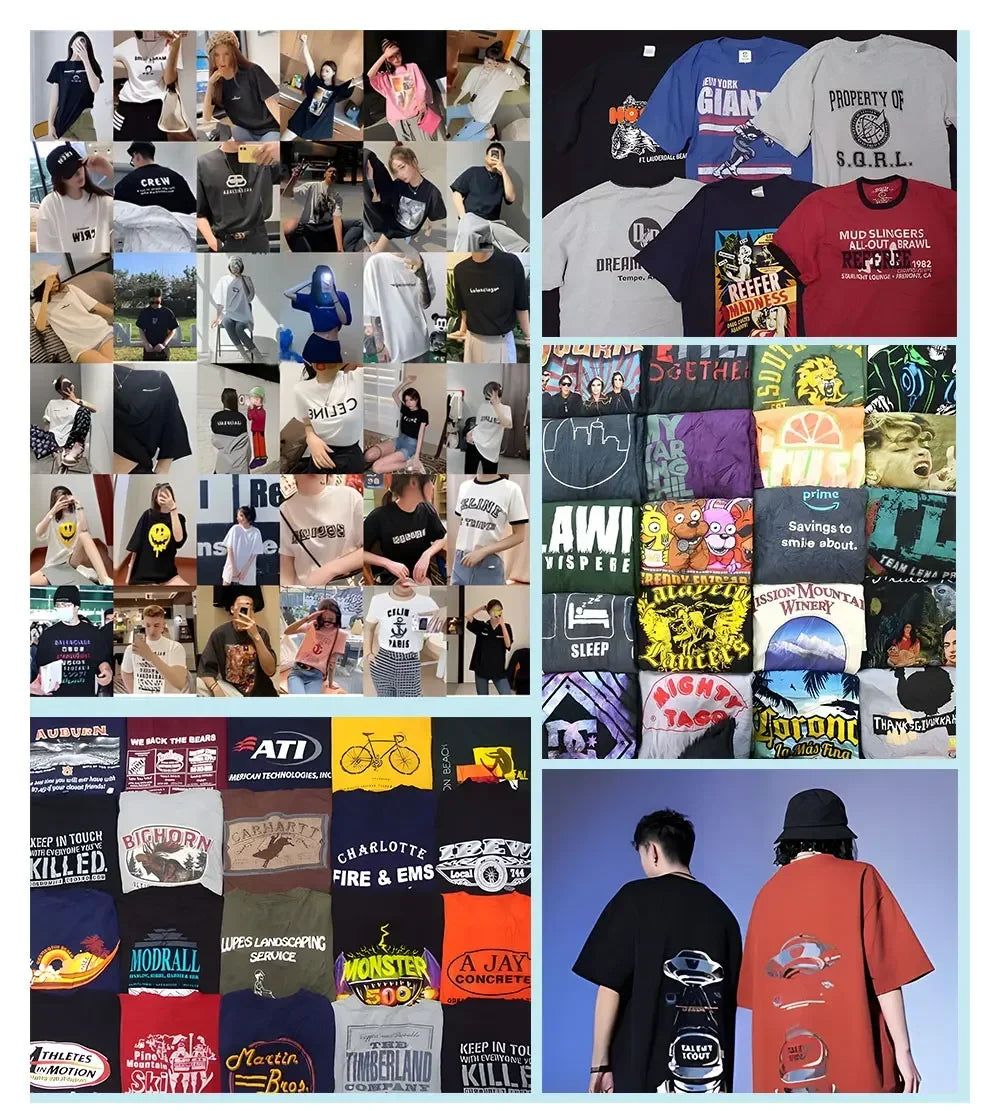 Shark Print T-Shirt 100% Cotton Summer Tees For Men Women Oversize Casual Tops
