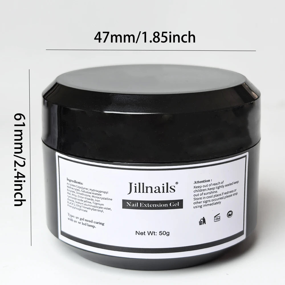 Jillnails Dusty Pink Nude Gel Nail Builder 50G Burgundy Shimmer Builder UV Gel for Nails Extension