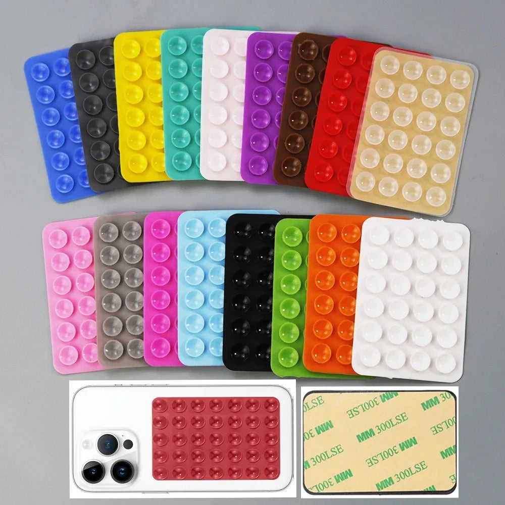 2pcs Double Sided Silicone Suction Cup Mobile Phone Suction Cup With Adhesive Pad Silicone Pad Rubber Suction Cup ﻿