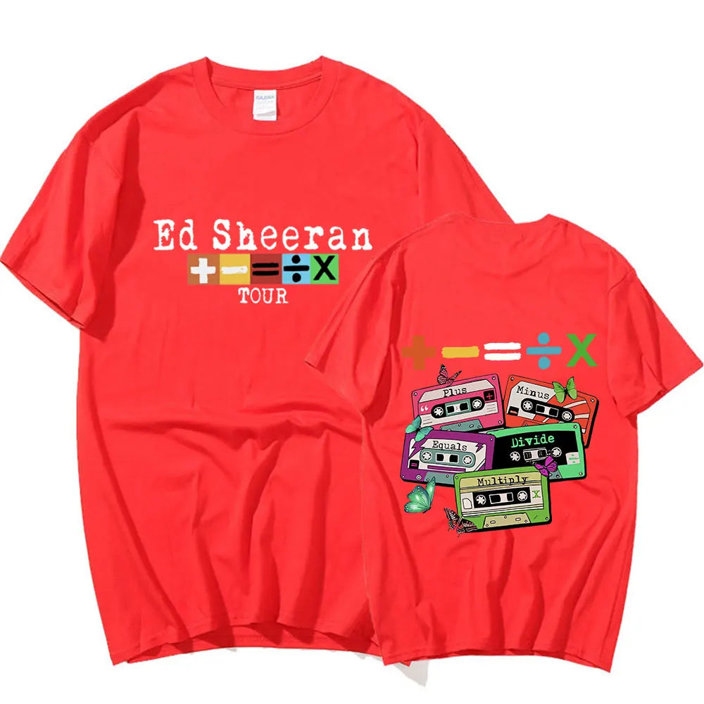Ed Sheeran Concert Tour T Shirt Fans Gift 100% Cotton Casual Short Sleeve T-shirt Men Women Vintage Harajuku Tee Shirt Oversized