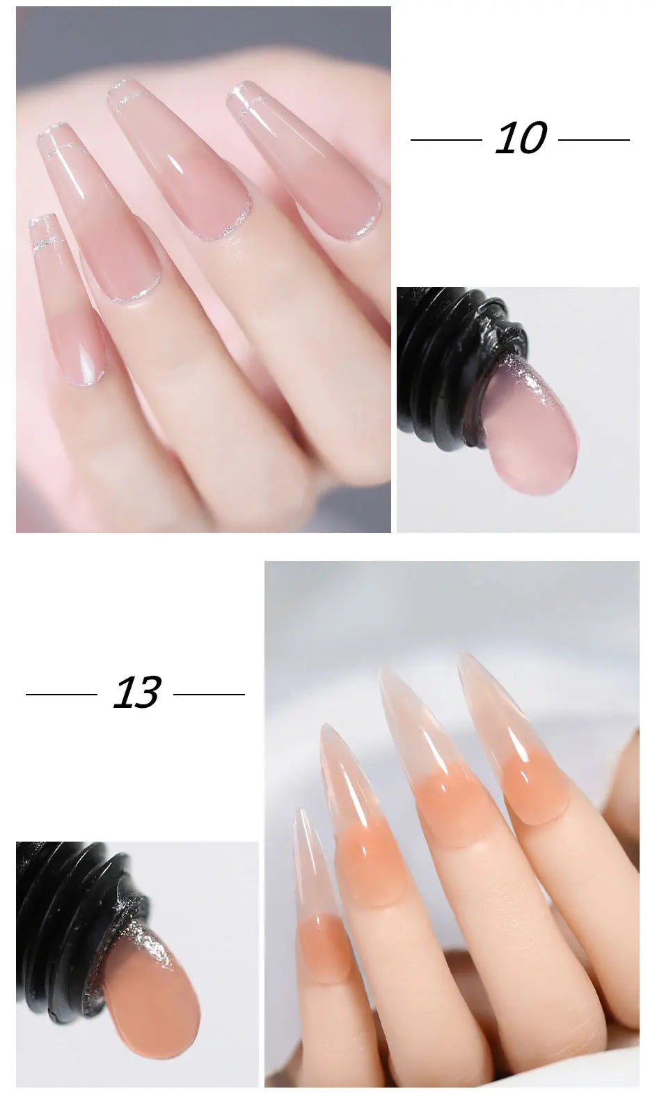 Arte Clavo 2pcs/Set 15ml Jelly Nail Extension Gel Pink White Clear Quick Building UV LED Gel Nails Finger Extensions Nail Art