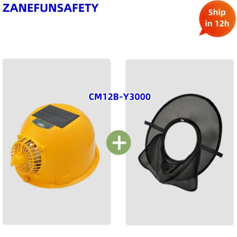 Solar Fan Helmet With Powerful Fan Big Straw Hat Cloth Hat Solar Panel 6000mAh Rechargeable Lithium Battery LED Headlight Helmet