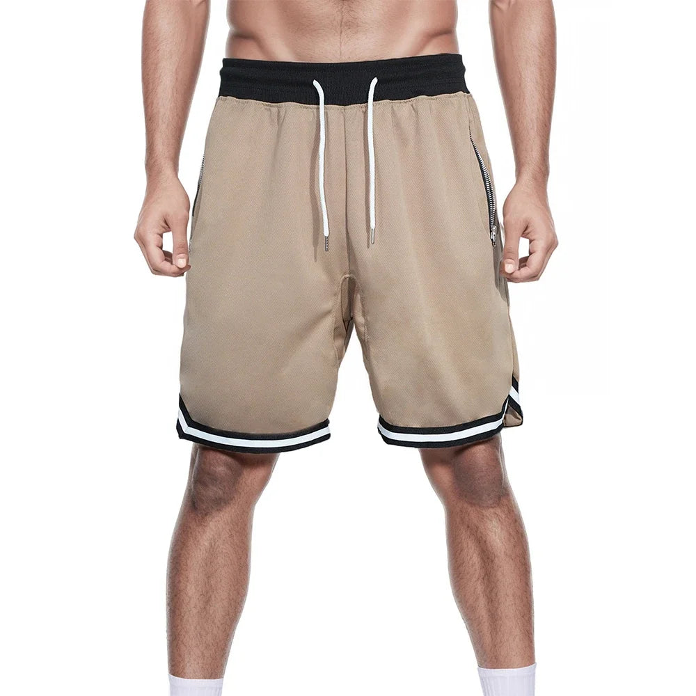 Men's Summer Loose Fit American Style Basketball Shorts - Thin Mesh, Quick - Dry for Sports Running and Casual Wear