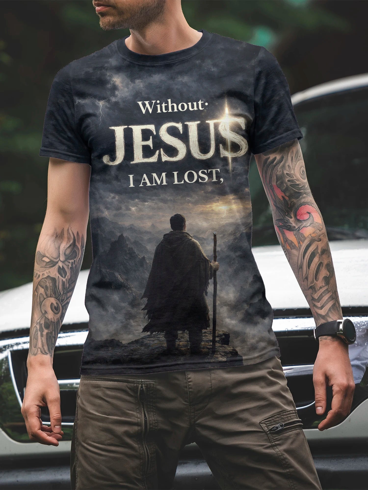 Men's Fashion 3D Printed Men's T-Shirt Crew Neck Short Sleeve, Summer Crew Neck T-Shirt Casual Wear, Polyester Fiber Regular,