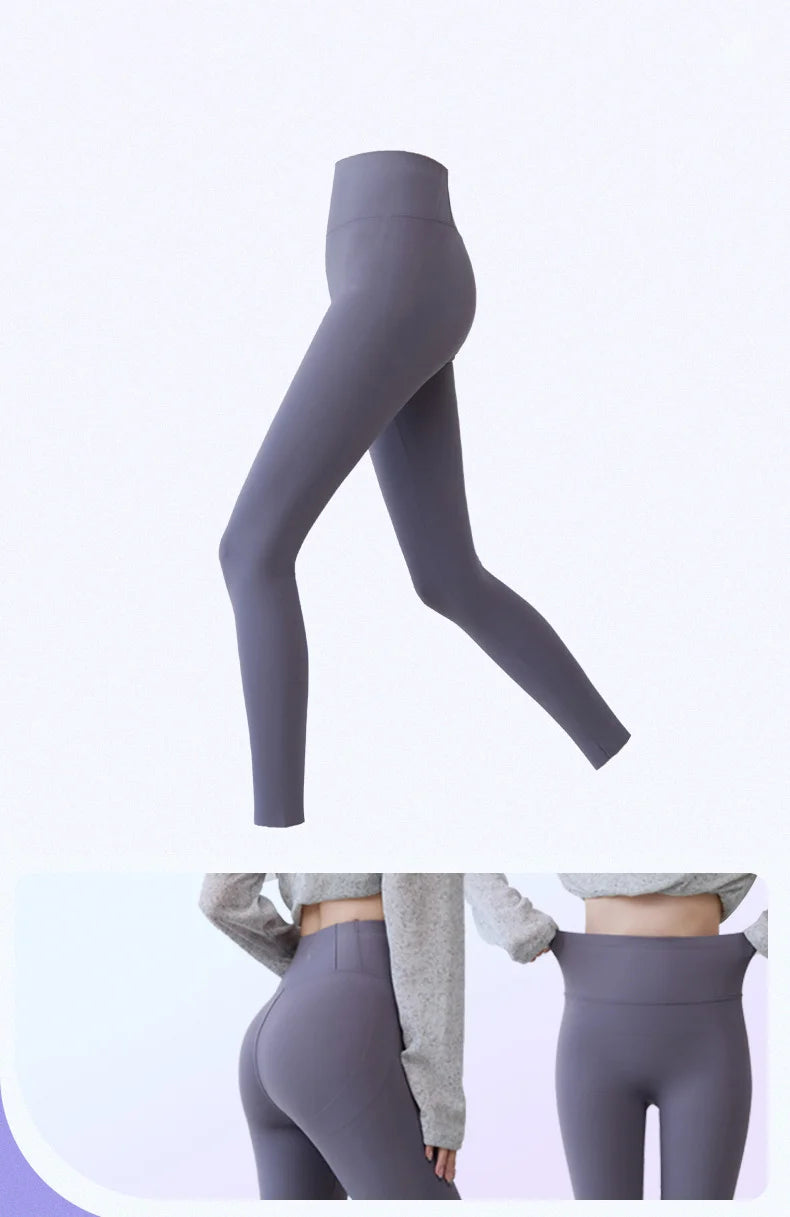BIVIGAOS Spring Summer New Plum Red 3D Naked Feeling Sharkskin Leggings Women Slim Sexy Sport Yoga Push Up Fitness Leggings
