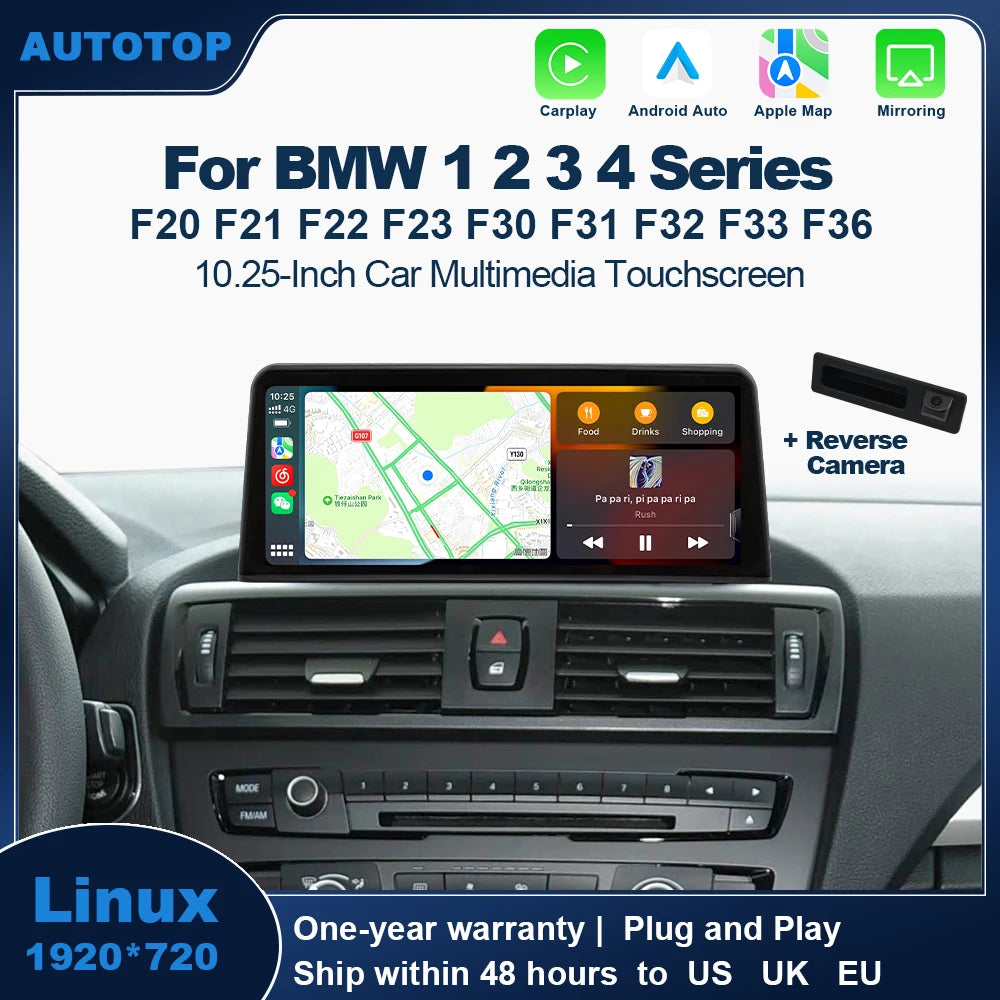 AUTOTOP 10.25â€1920*720 Wireless Carplay Android Auto Car multimedia player for F20 F21 F22 F30 F31 F32 F33 F34 F36 NBT 2013-2017