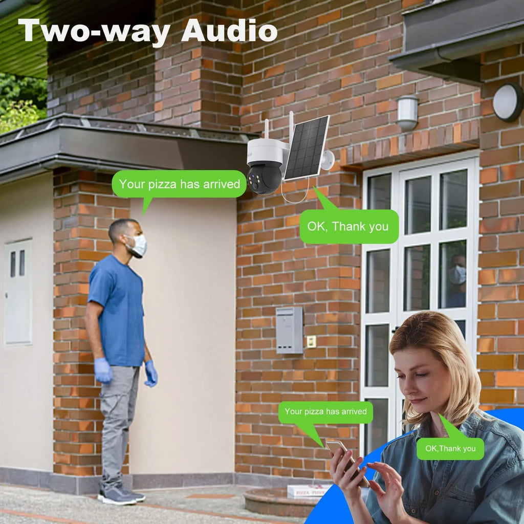 4MP Wireless Security Camera Outdoor WiFi Solar Battery Powered Camera Pan/Tilt Rotate Surveillance Camera Home Protection 2.4G