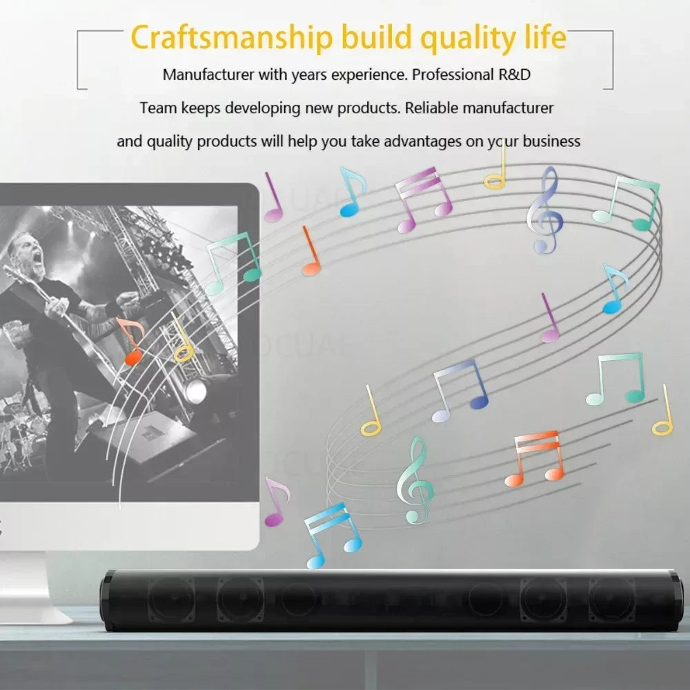 Portable Super Powerful Sound Bar Wireless Bluetooth Speaker Surround Stereo Home TV Sound Box Subwoofer FM Radio Caixa De Som
