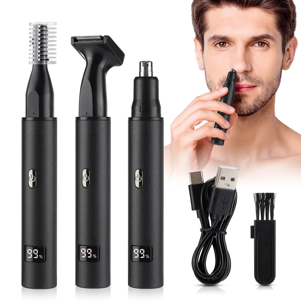 Rechargeable Nose Hair trimmer and Facial Hair remover for Men Nose Hair Shaver for nasal clearance - portable grooming tool for
