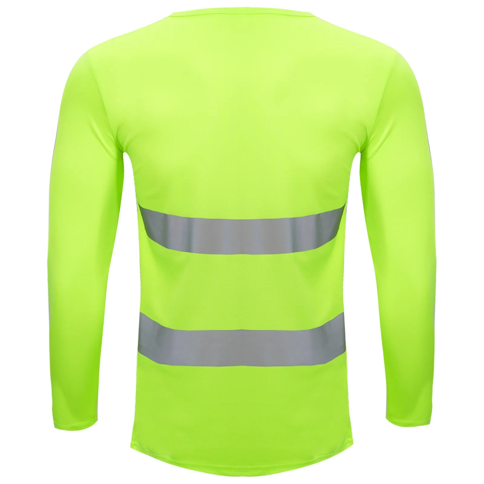 Mens T-shirt Moisture-Wicking Long Sleeves Reflective Safety Top for Volunteer Activities Social Service Cycling Workout Running