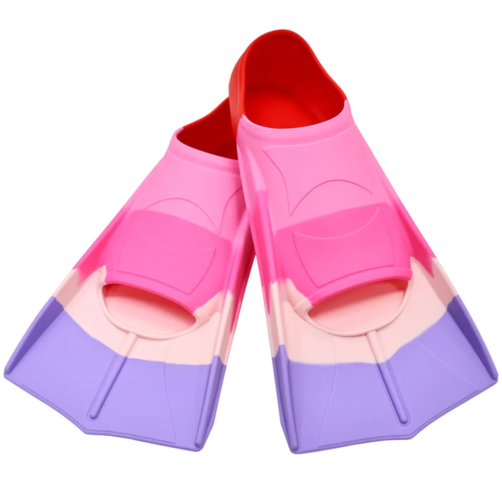 Silicone Fins Swim Training Snorkel Short Diving Flippers Frog Shoes Men Women Professional Breaststroke Freesnorkel Swimming