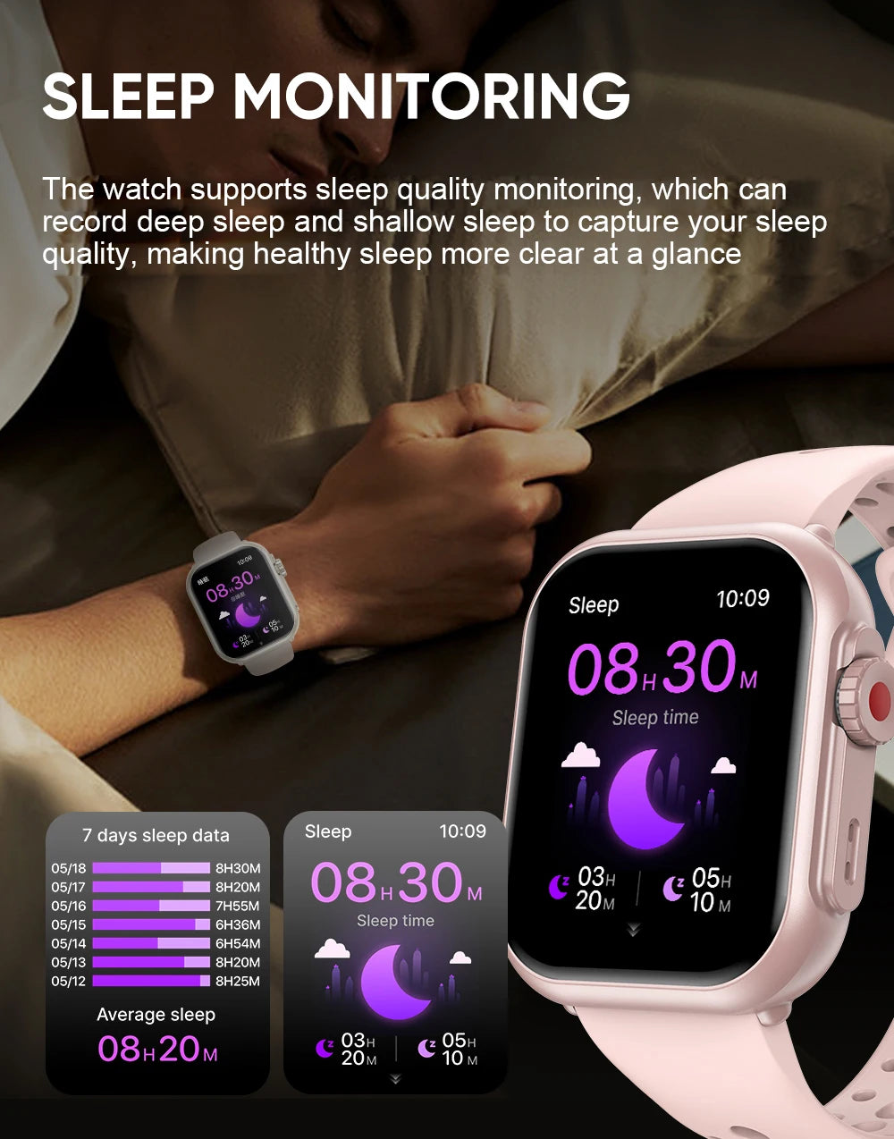 LIGE New 1000mAh Big Battery Smart Watch Full Touch Bluetooth Call Men's Watches 100+ Sports Mode Heart Rate Monitor Smartwatch