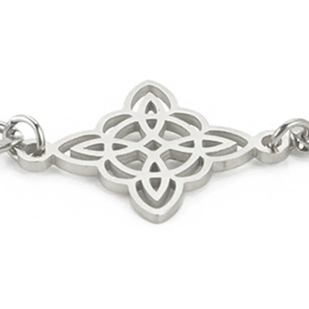 Witchcraft Irish Celtic Knot Charms Bracelets Stainless Steel Witch Knot Chain Bracelet Women Men Vintage Love Jewelry Gifts