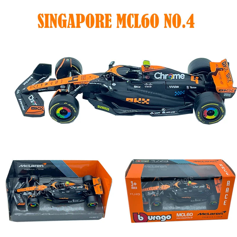 Bburago 1: 43 McLaren 2024 MCL38 Miami GP Formula Racing Alloy Car Model Toy