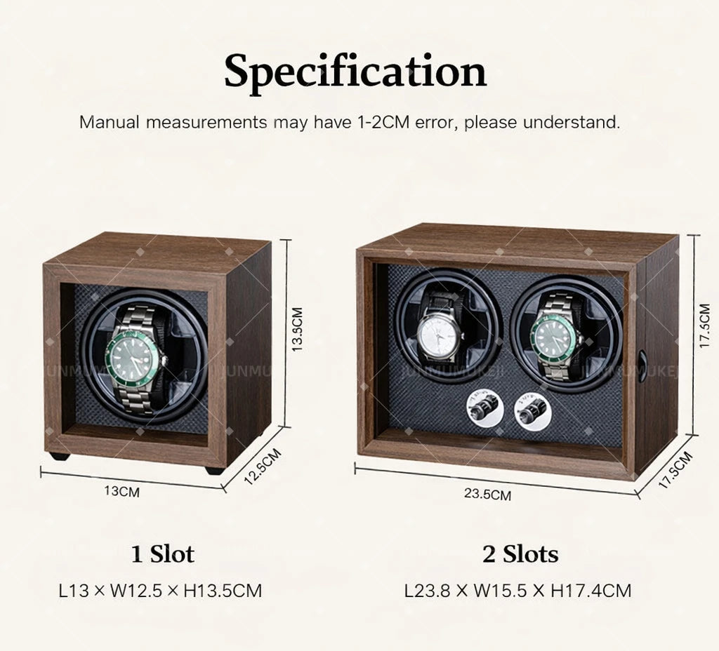 Watch Winders for Automatic Watches witn Light 1slots/2slots/4slots/6slots Watches Rotate Stand 5V-9V,1A-2A USB Cable Connection