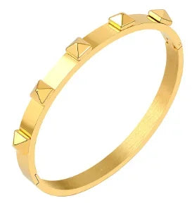 Stainless Steel Crystal Bracelet Bangle – Elegant 3-Stone Fashion Jewelry