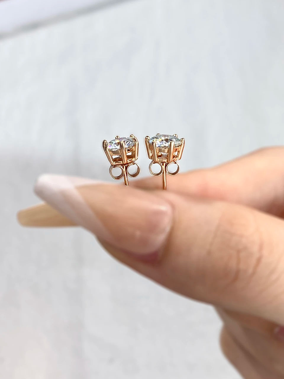 DW 0.1ct-2ct D Color Certified Moissanite Stud Earrings Lab Created Diamond 925 Sterling Silver Gold Plated Wedding Fine Jewelry