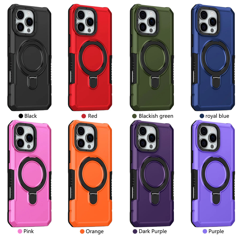 Luxury Armor Case for IPhone 17 16 15 14 13 12 11 Pro X XS XR Max 8 7 6 Plus Ring Holder Slide Lens Stand Phone Cover Shockproof