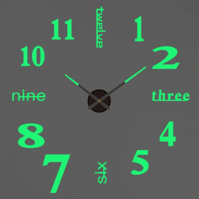 New Modern Design Large Wall Clock 3D DIY Quartz Clocks Fashion Watches Acrylic Mirror Stickers Living Room Home Decor Horloge
