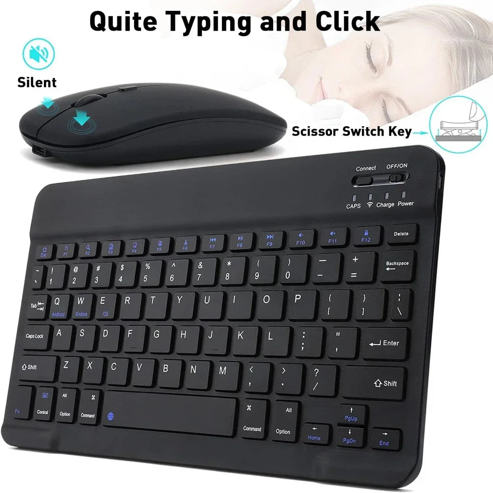 10 lnch  Wireless  Bluetooth Mini Keyboard For ios Phone Tablet Portable Bluetooth Keyboard and Mouse
