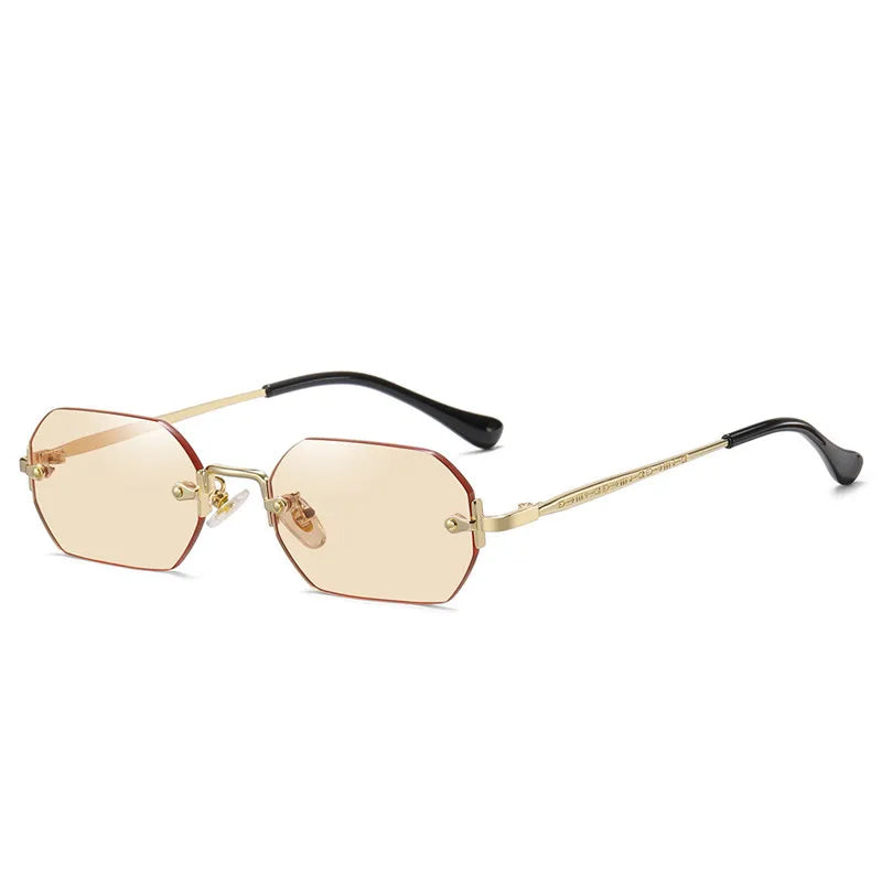 SHAUNA Gothic Rimless Sunglasses Retro Punk Gradient Shades UV400