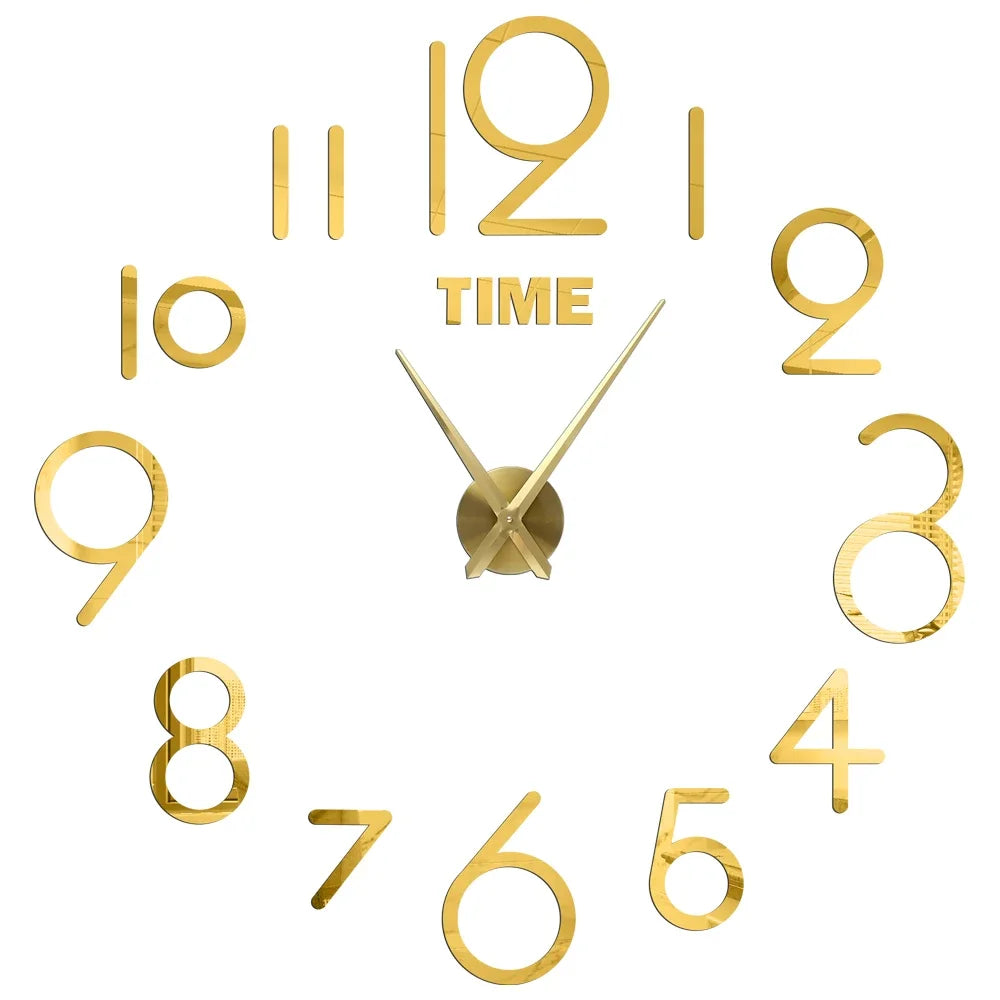 New Modern Design Large Wall Clock 3D DIY Quartz Clocks Fashion Watches Acrylic Mirror Stickers Living Room Home Decor Horloge