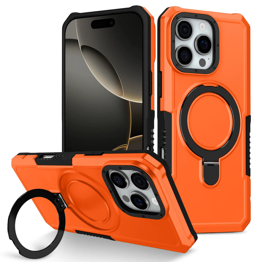 Luxury Armor Case for IPhone 17 16 15 14 13 12 11 Pro X XS XR Max 8 7 6 Plus Ring Holder Slide Lens Stand Phone Cover Shockproof